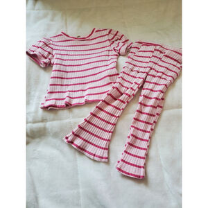 Girls Jessica Simpson Set 18M Pink Red Striped Top and Pants